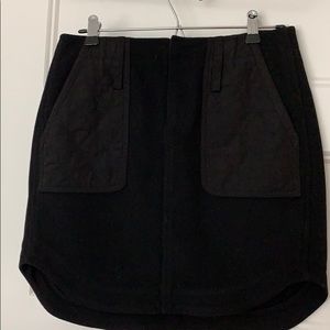 Madewell black wool skirt with quilted pockets